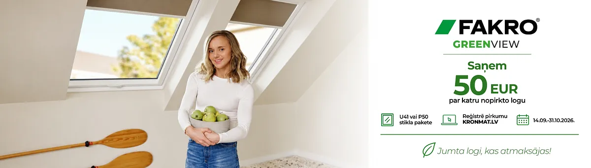 FAKRO jumta logu pārdošanas kampaņa 14.09.-31.10.2026.